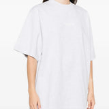 Grey t-shirt, full body view