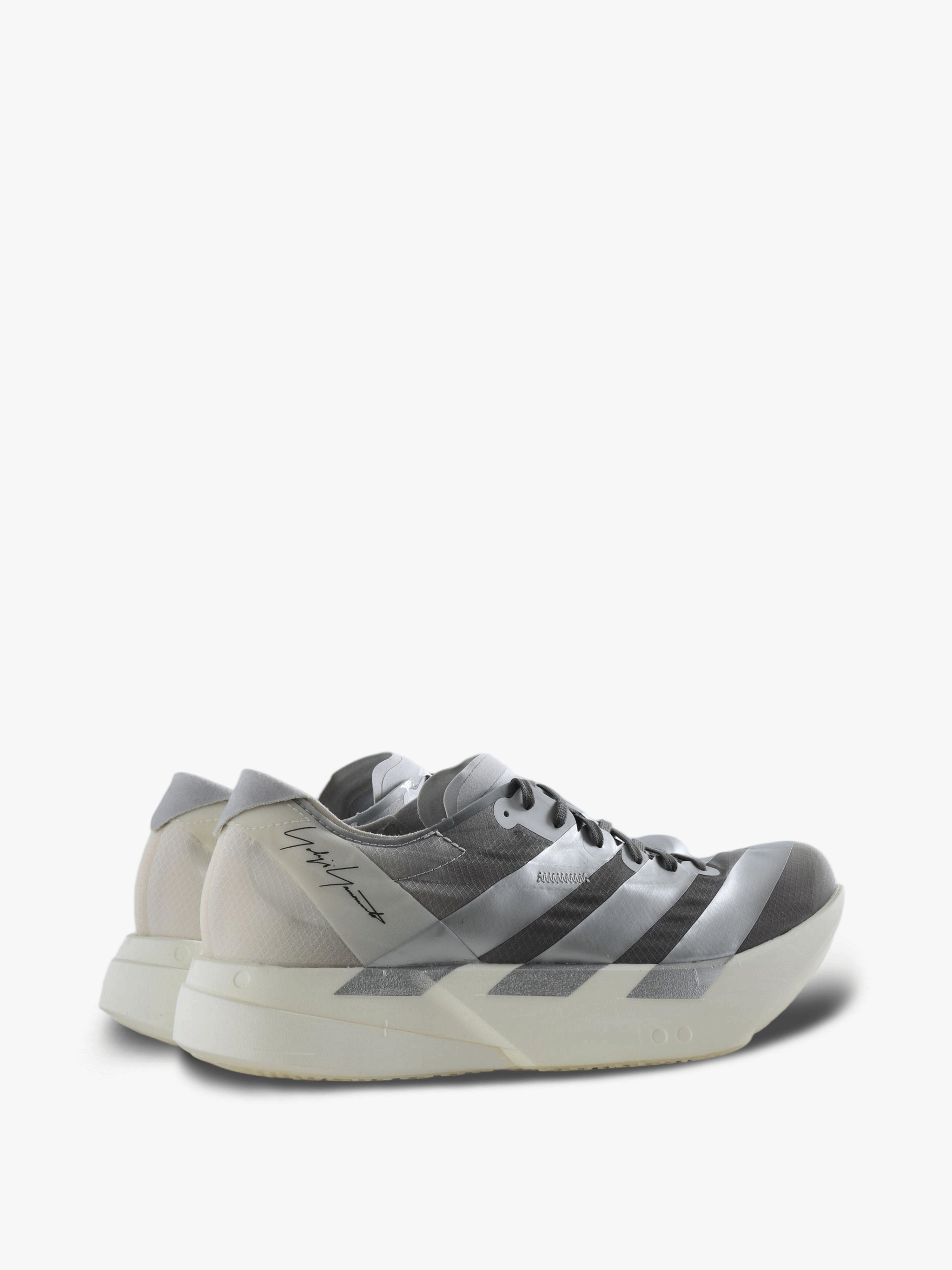 Grey shoes, back view