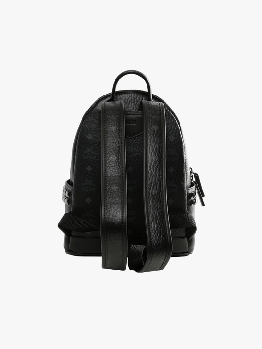 MCM Stark Side Studs Backpack in Visetos Black Visetos