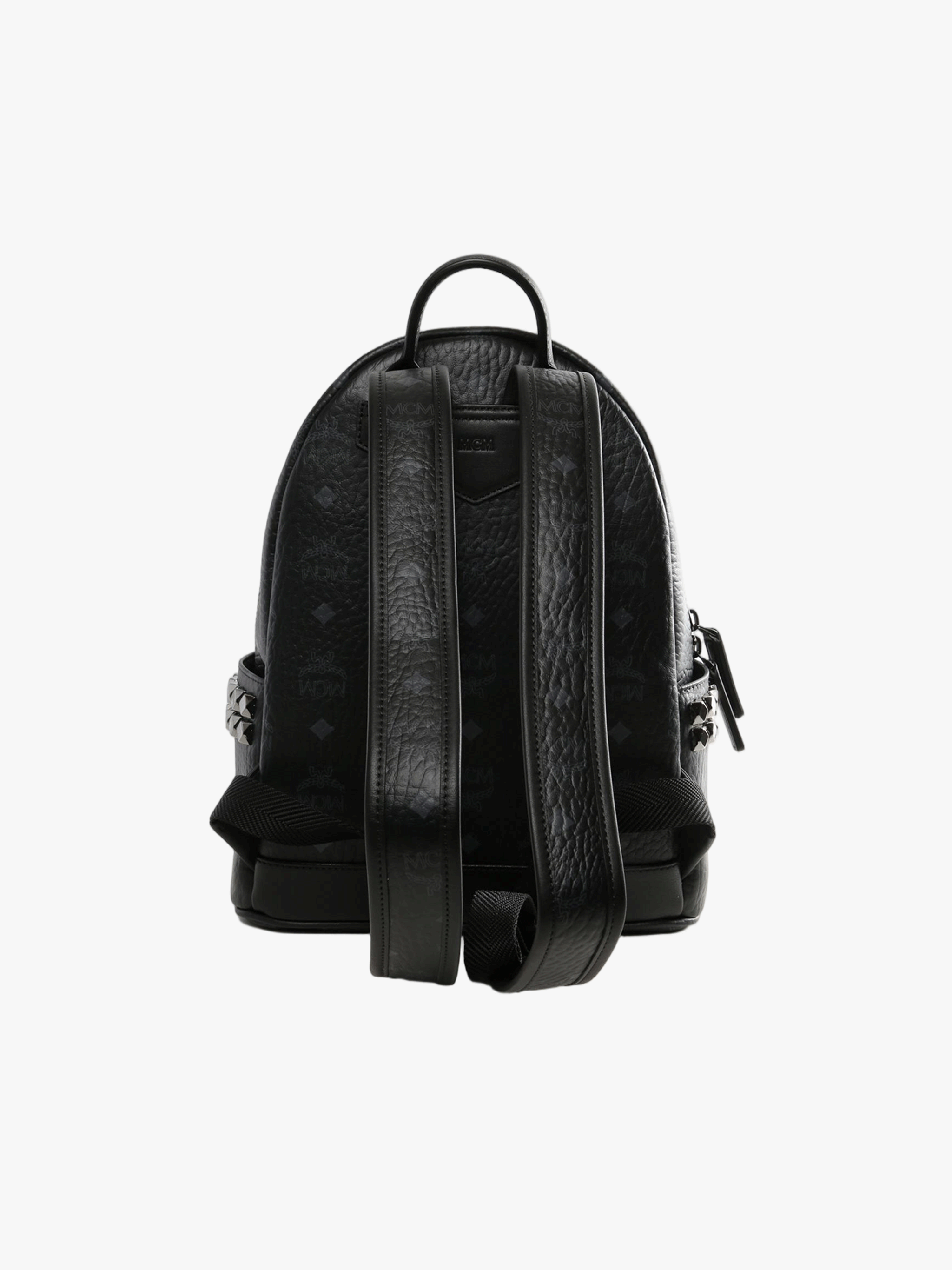 MCM Stark Visetos Side-stud Small Backpack, Black MCM Stark Visetos Side-stud Small Backpack, Black