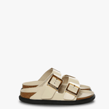 Beige sandal,front view