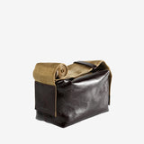 Burgundy bag, side view