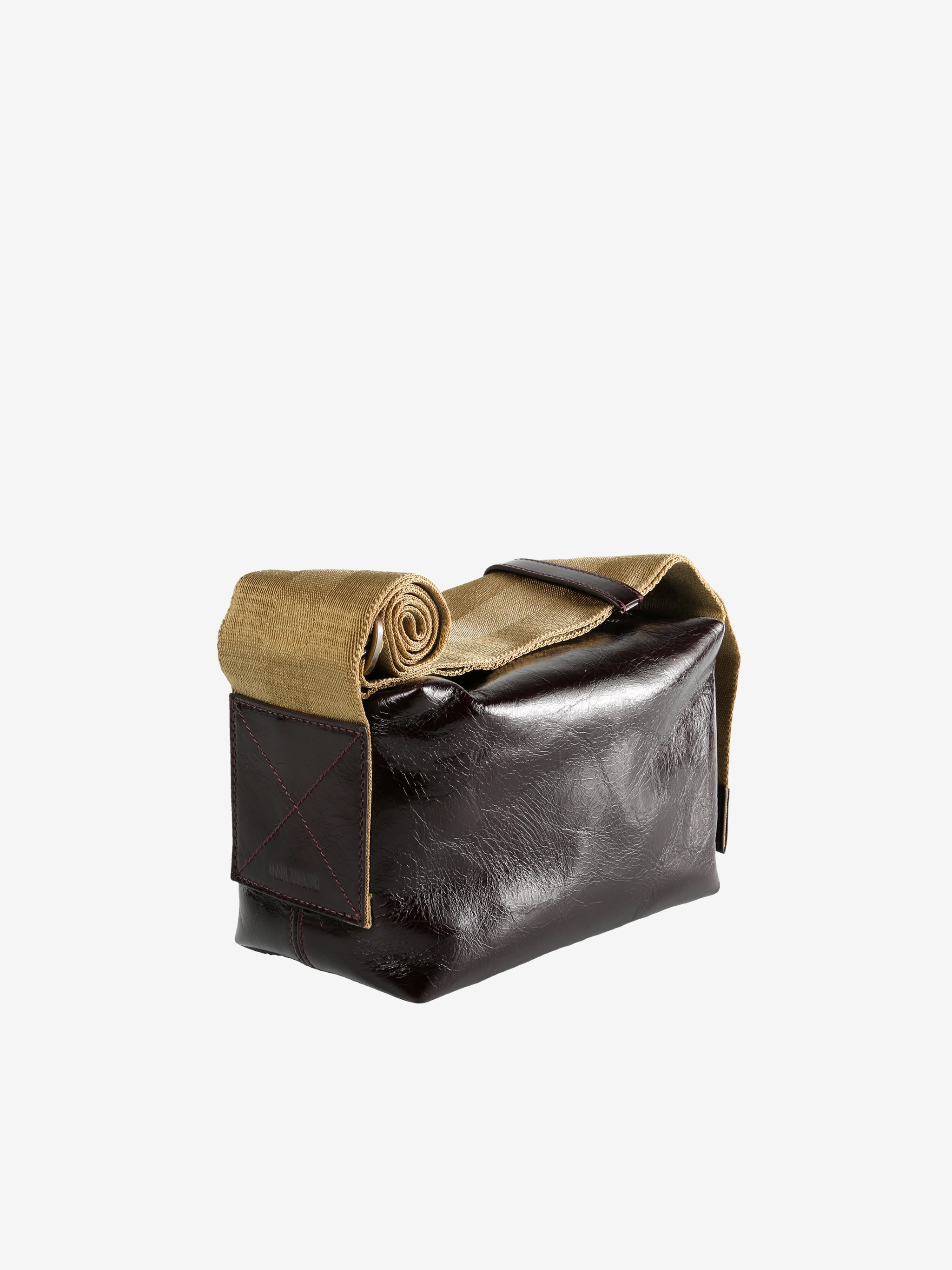 Burgundy bag, side view
