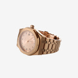 pink watch, side view