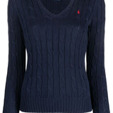 POLO RALPH LAUREN - Women Cable Knit V Neck Sweater