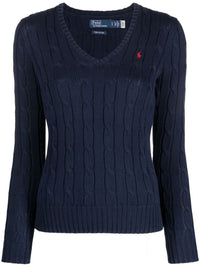 POLO RALPH LAUREN - Women Cable Knit V Neck Sweater