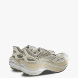 Tan shoes, side view