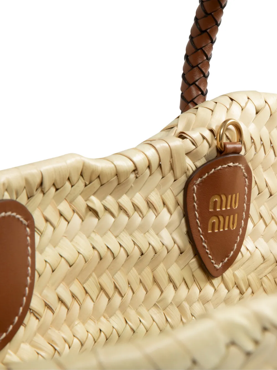 Close up of Tan bag, showing detail