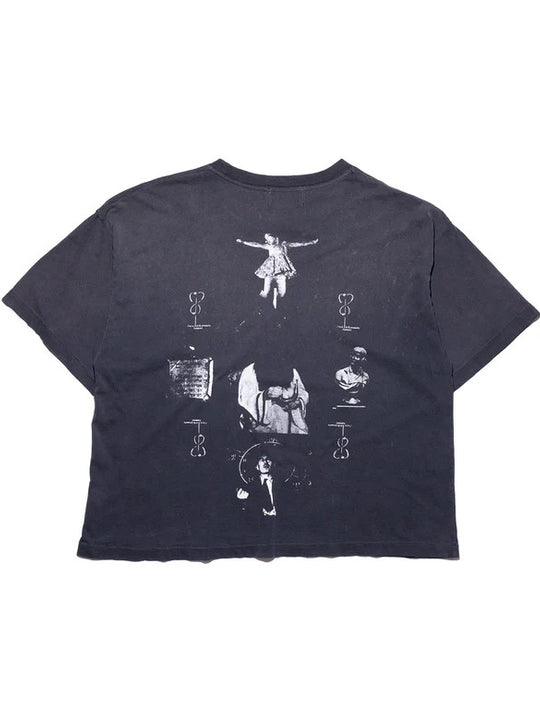 Black t-shirt, back view