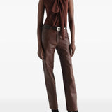 Brown top, full body view