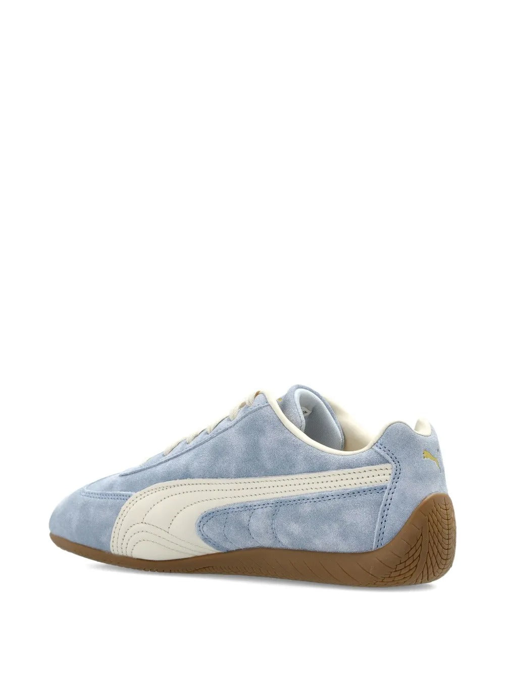 Blue sneaker, back view