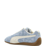 Blue sneaker, back view