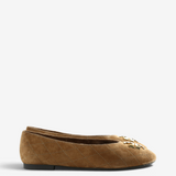 Tan shoes, side view