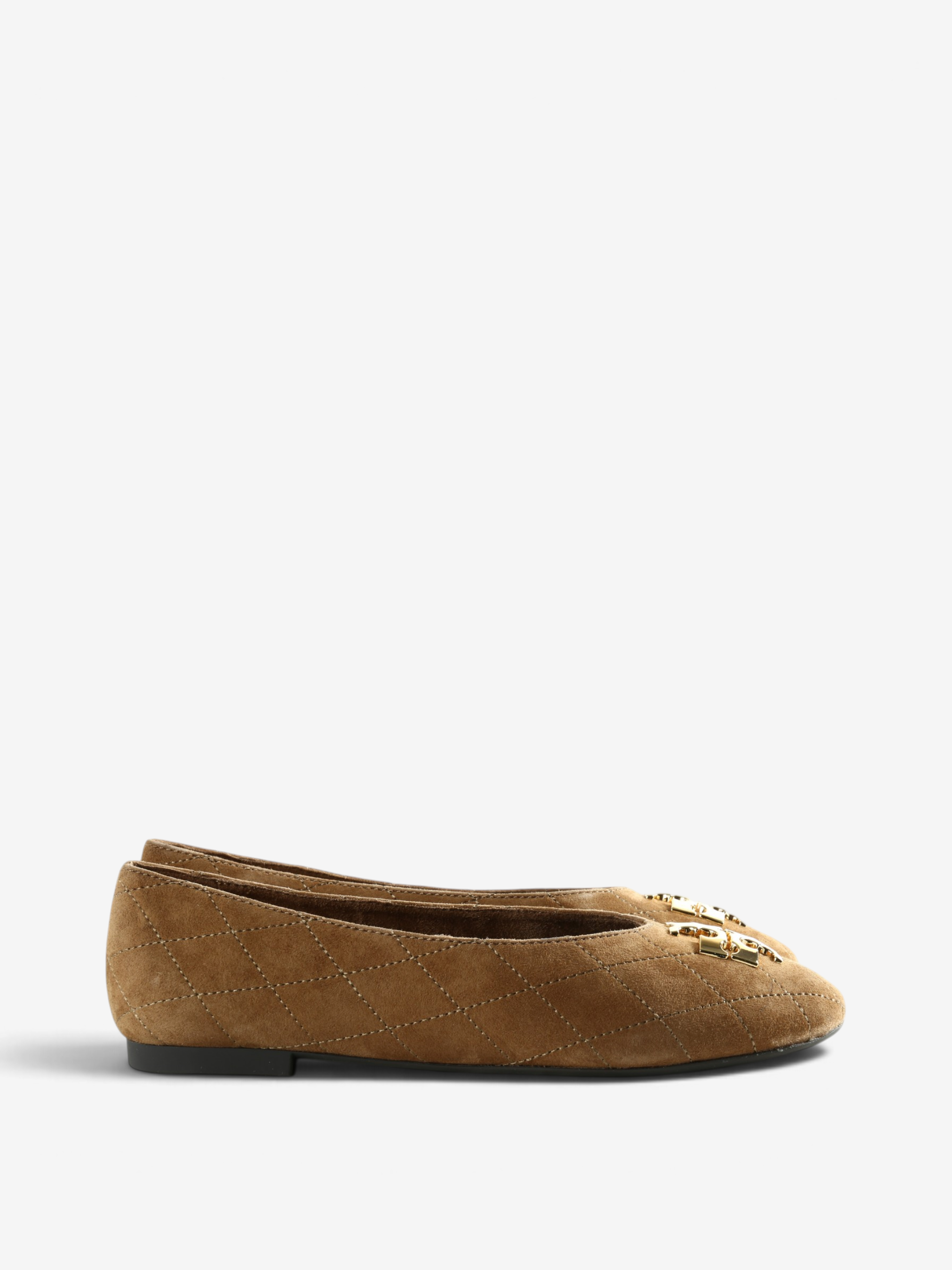 Tan shoes, side view