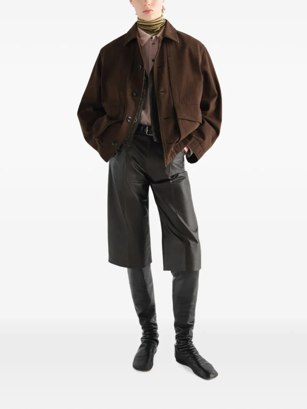 Brown jacket, full body view