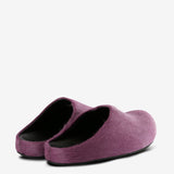 Purple sandals, back view