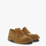 Brown loafers-mules, side view