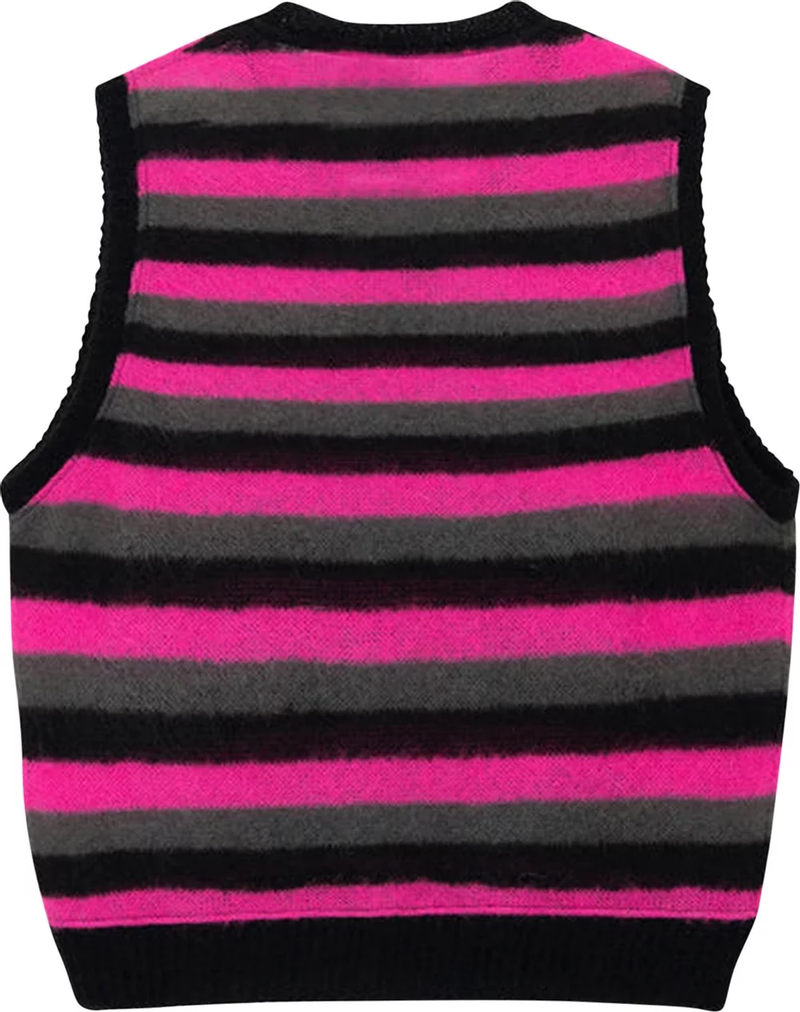 STUSSY - Men Striped Sweater Vest