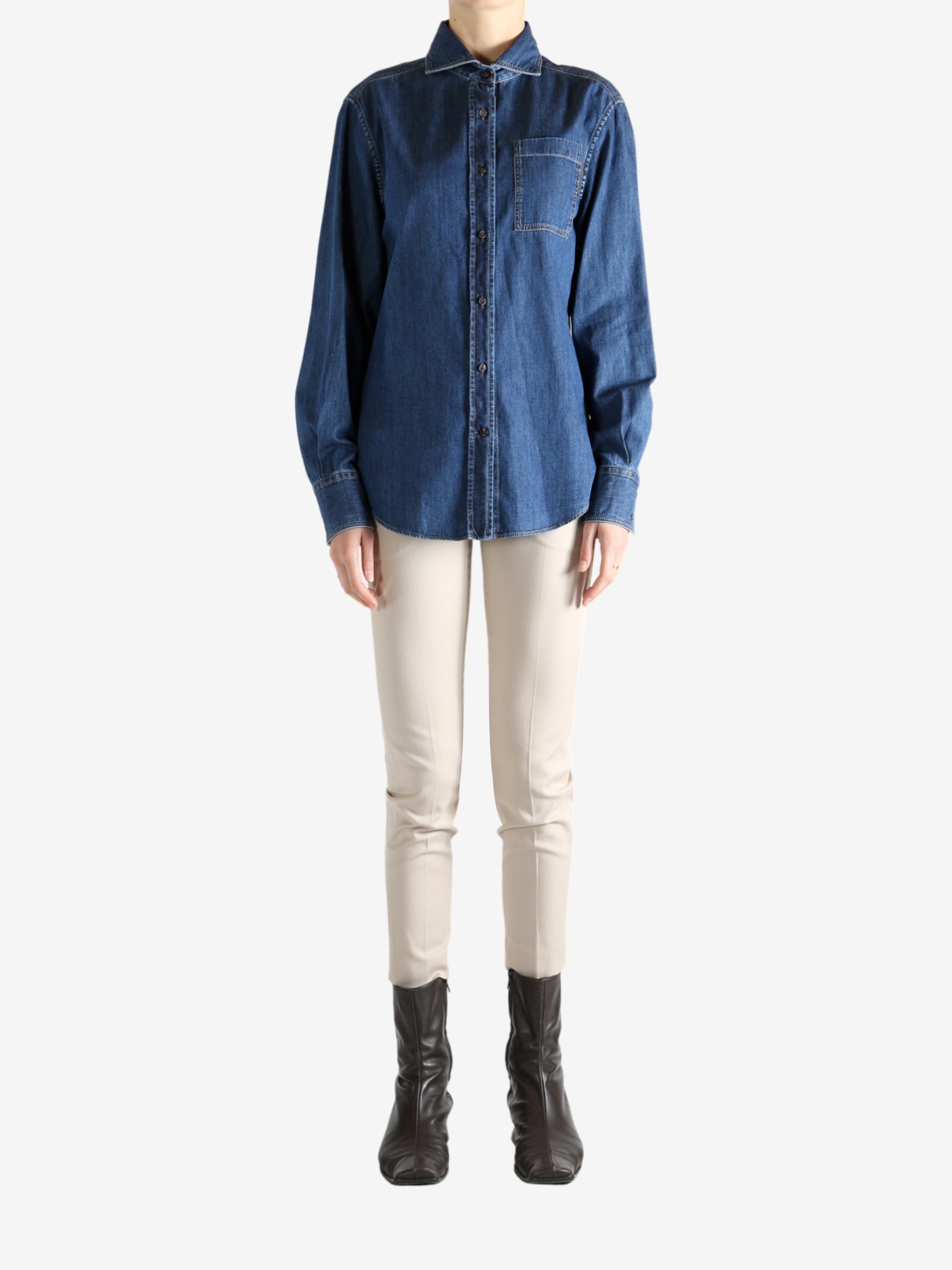 Blue jacket,full body view