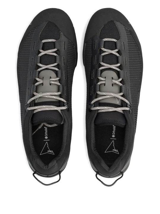 Black sneakers, top view