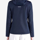 Navy jacket, full body view