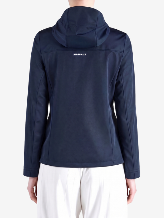 Navy jacket, full body view