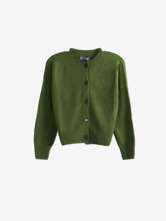 Green knitwear, front view