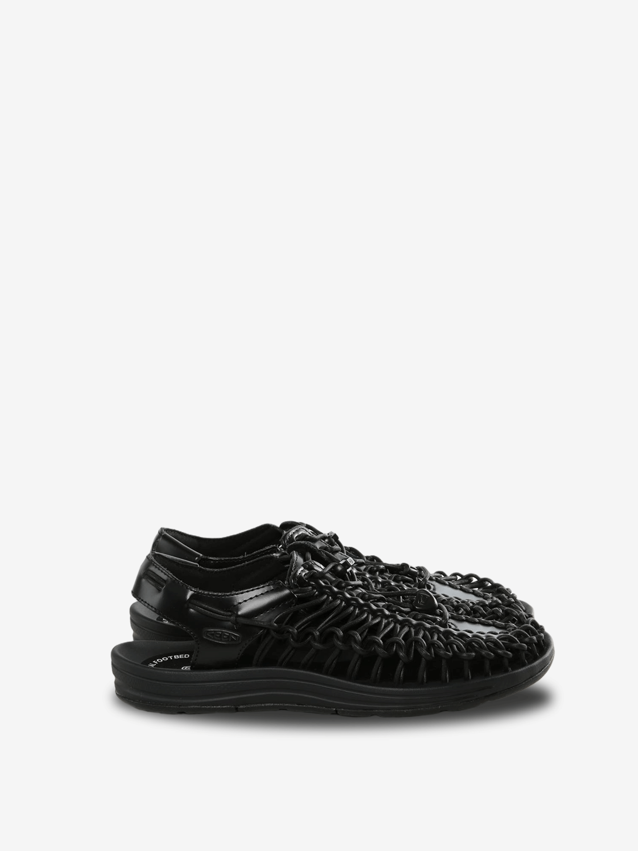 Black sandals, front view