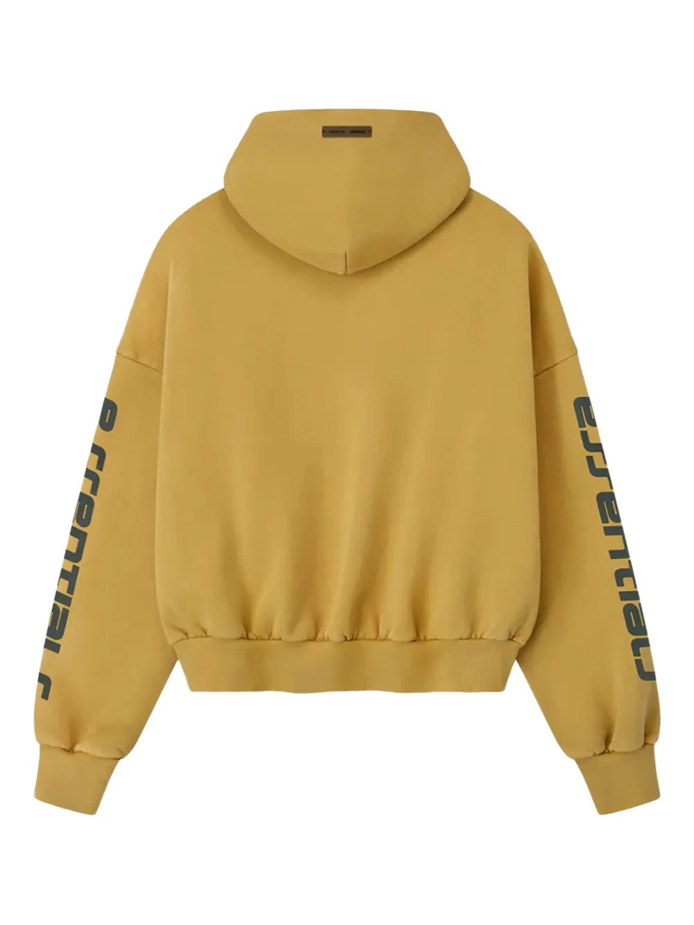 Yellow hoodie, back view