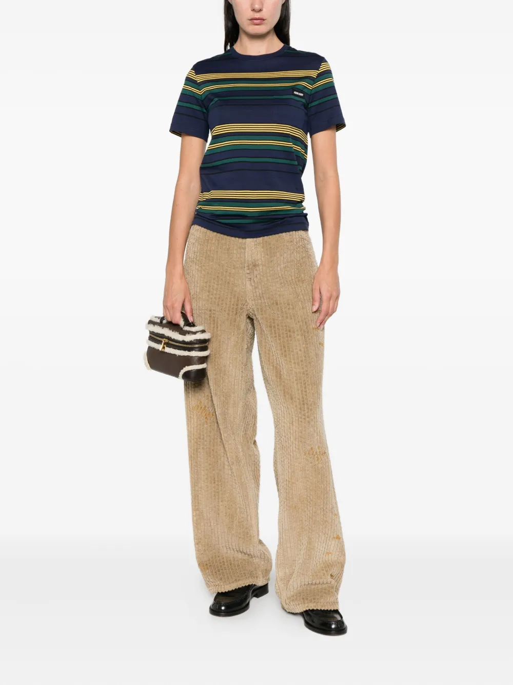 Blue shirts, full body view