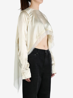 ANN DEMEULEMEESTER - Women Hedvig Cropped Asymmetric Shirt