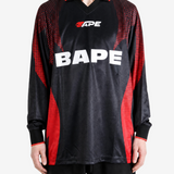 A BATHING APE - Men Ape Flame Monogram Jacquard Logo Relaxed Fit Football Jersey