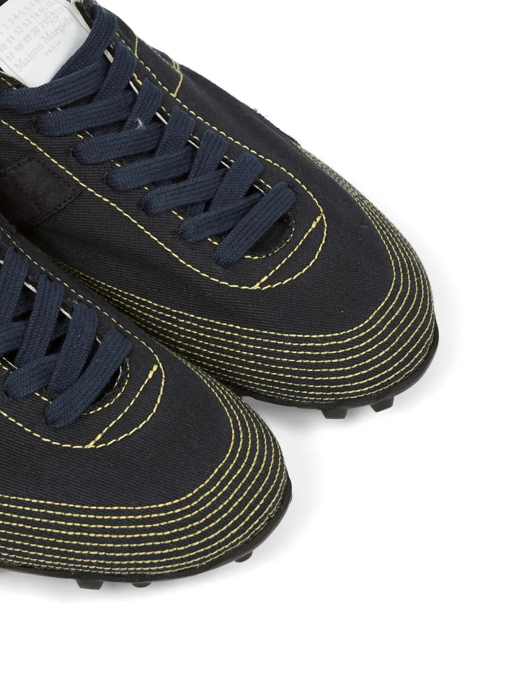 Navy shoes, front view