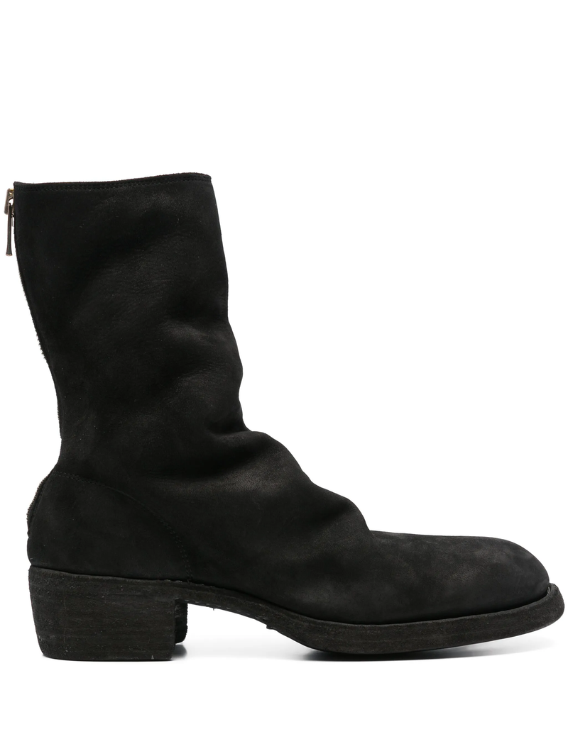 GUIDI - Men  Thick Sole Leather Back Zip Mid Boot