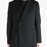 Black jackets worn by a person, showing the jackets fit