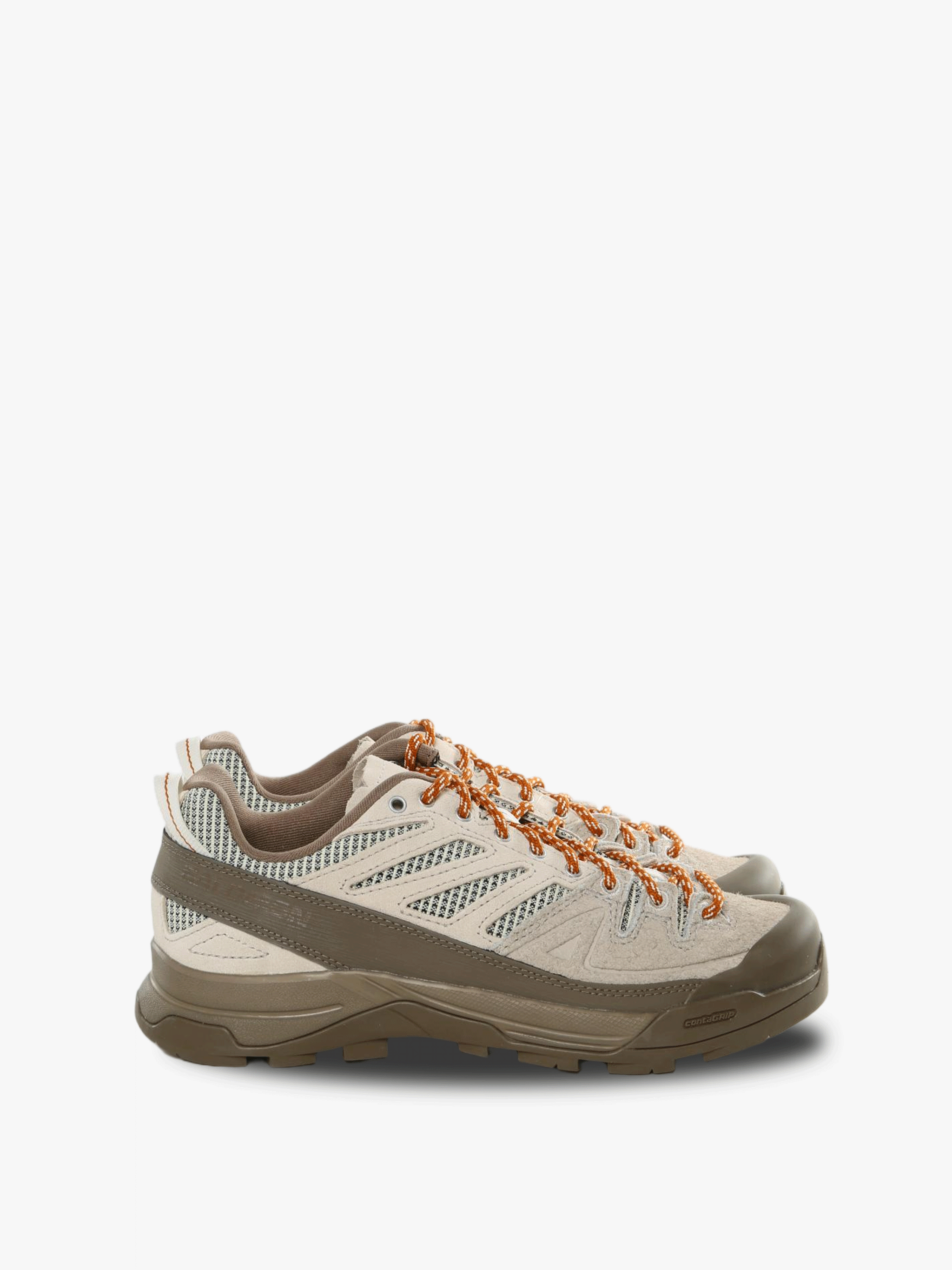 Tan sneakers, front view