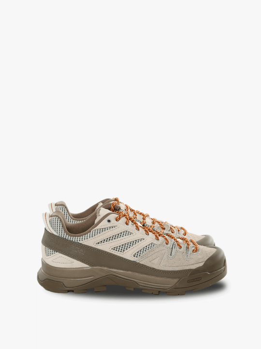 Tan sneakers, front view