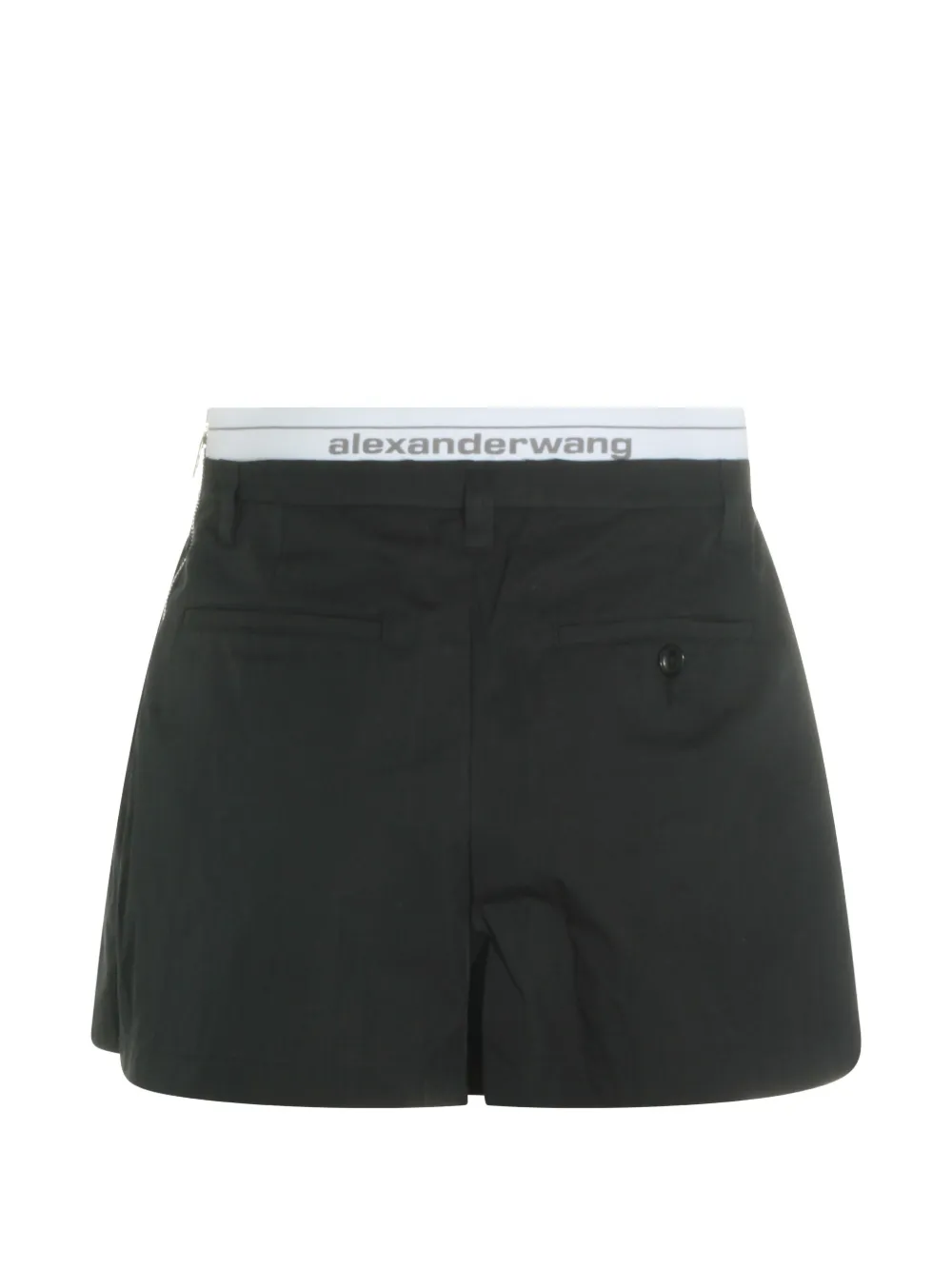Black shorts, back view
