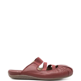 Burgundy shoes, side view