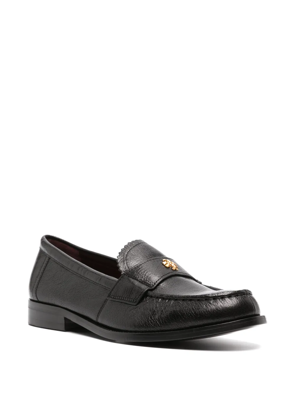 Black loafers, side view