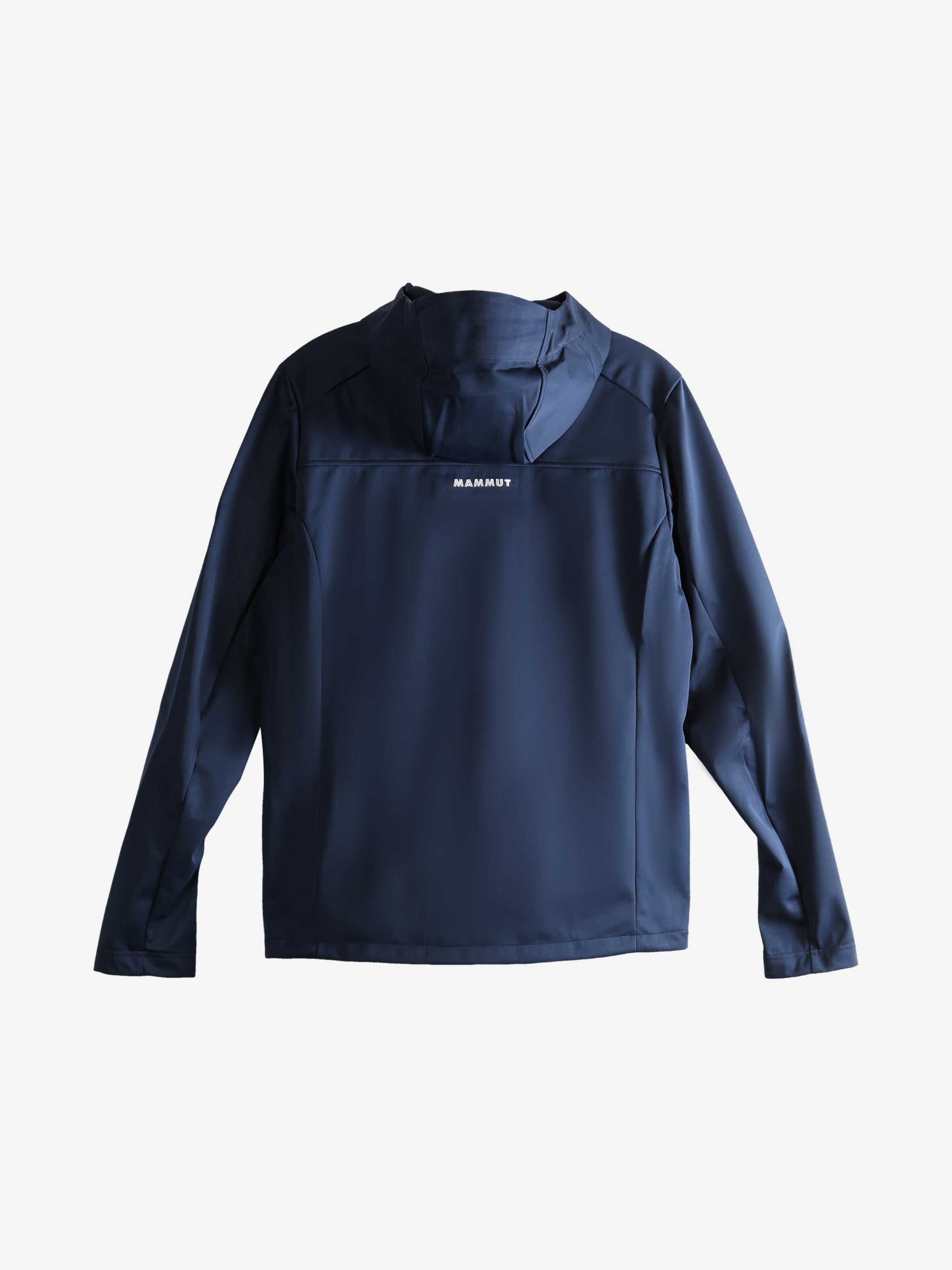 Blue jacket, back view