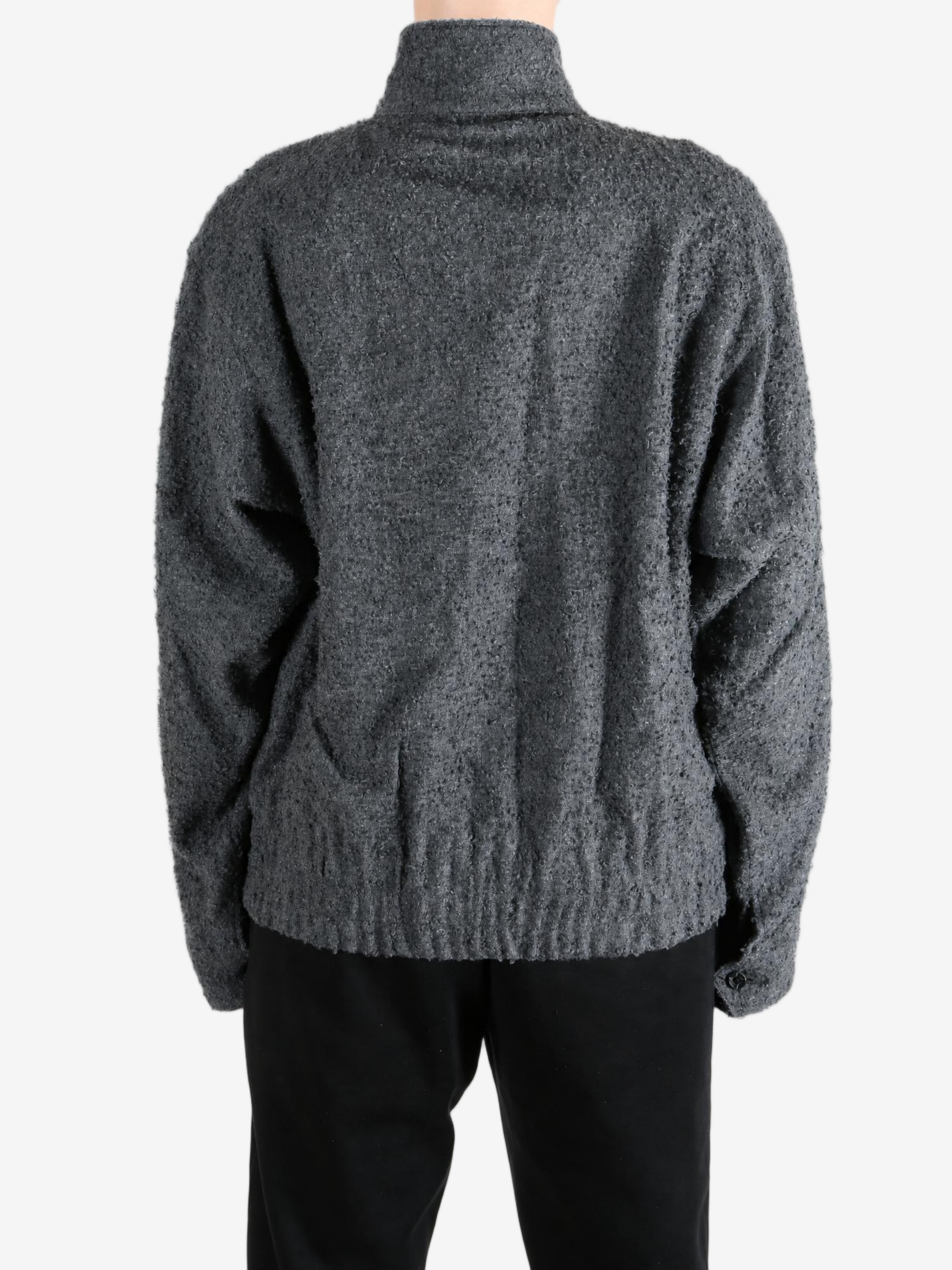 Grey jacket, full body view