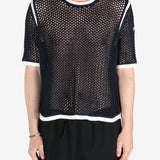 Black shirts worn by a person, showing the shirts fit