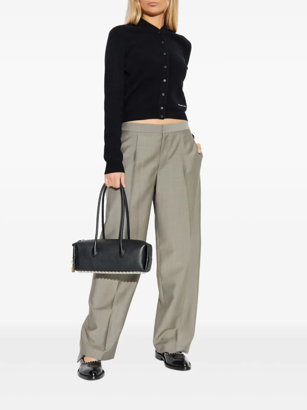 black knitwear, full body view