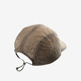 Tan hat, back view