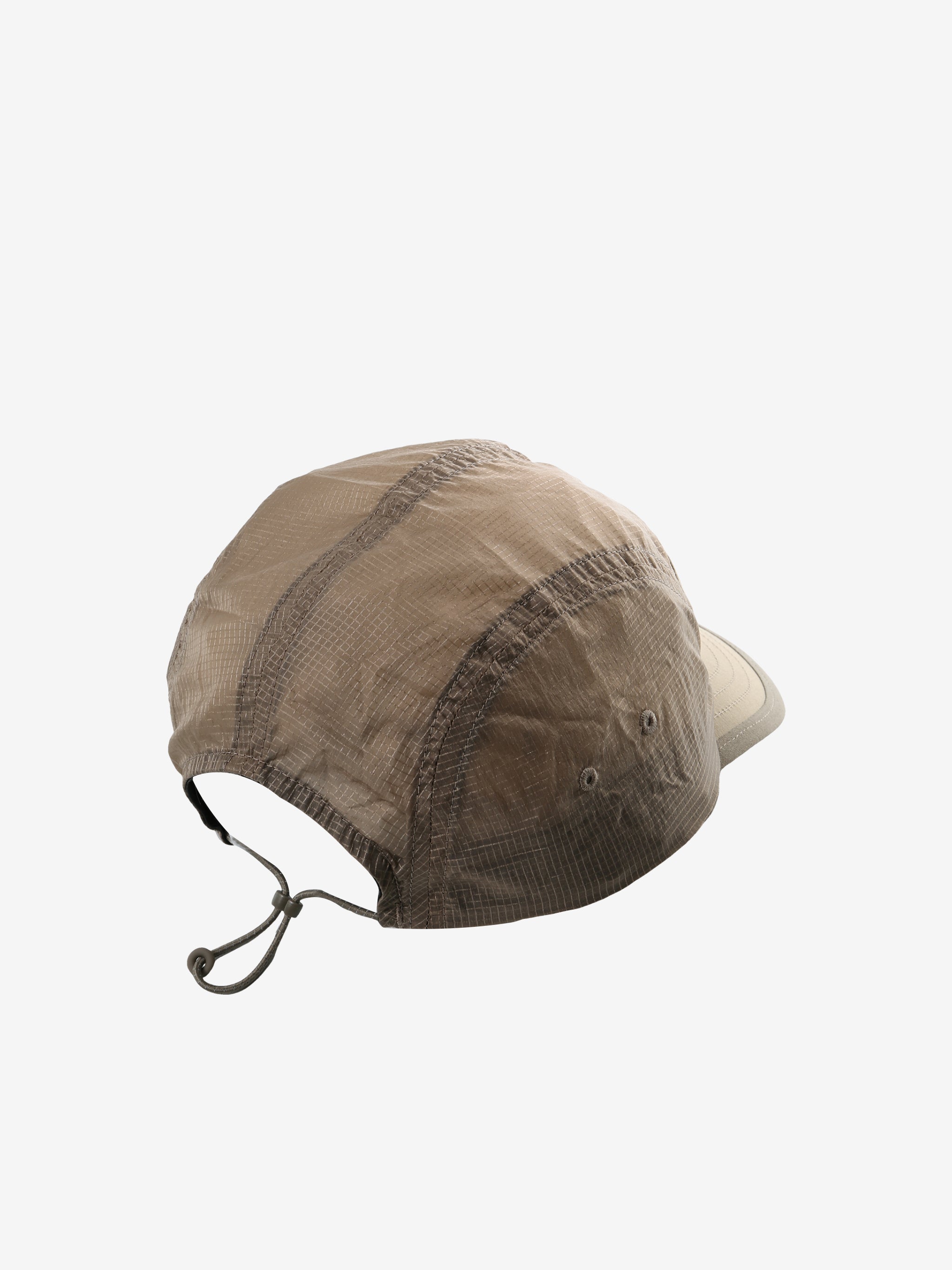 Tan hat, back view