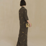 Brown dress, full body view
