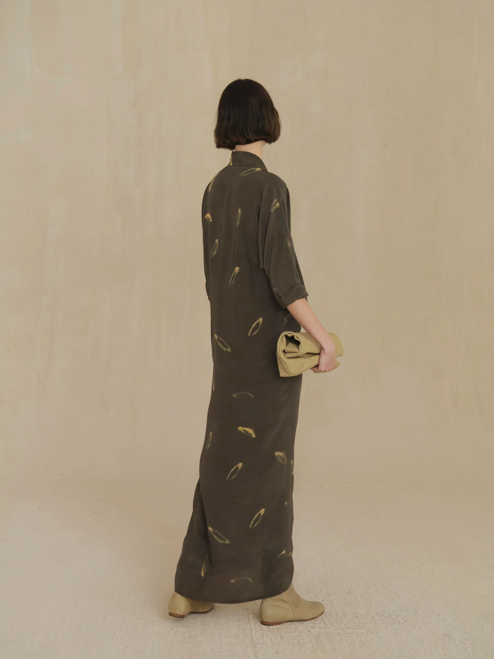 Brown dress, full body view