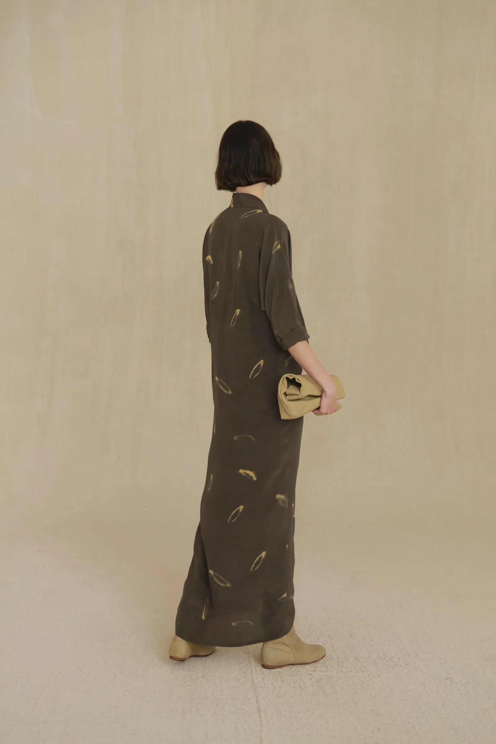 Brown dress, full body view