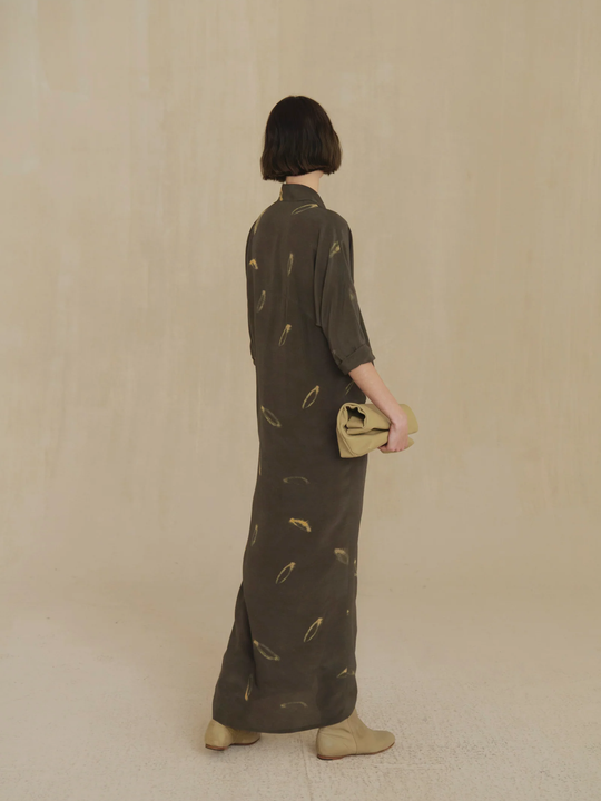 Brown dress, full body view
